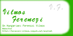 vilmos ferenczi business card